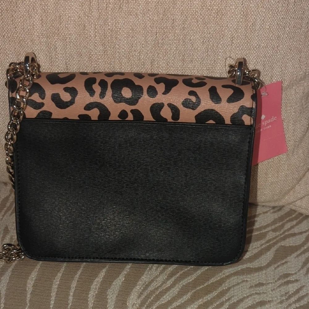 kate spade Black Crossbody with Leopard Print Flap